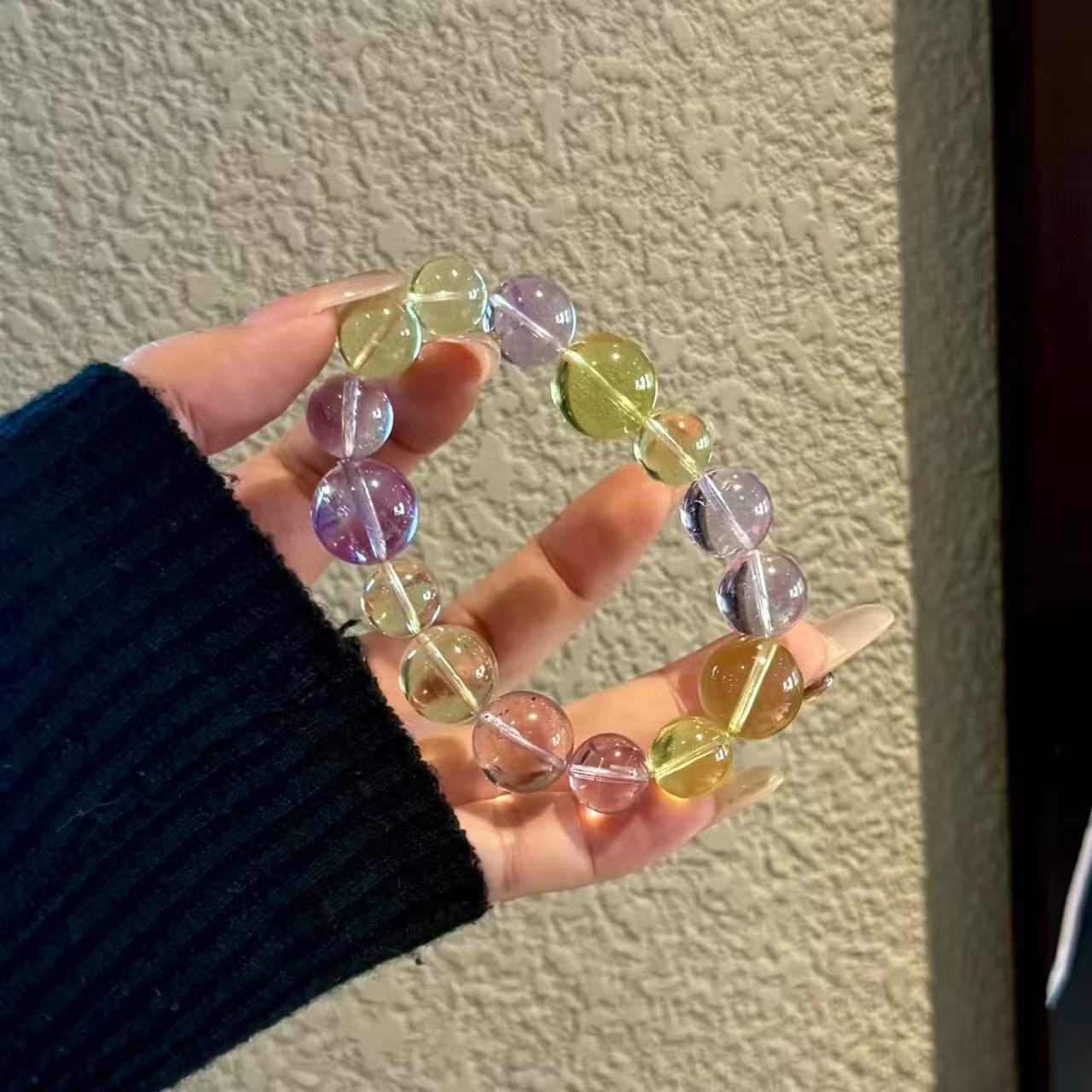 Icy Amethyst & Citrine Bracelet | Natural Stone Energy Duo