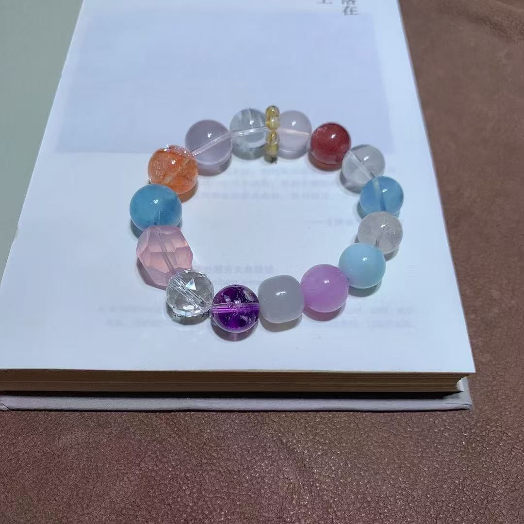 Natural Multi-Gemstone Mixed Crystal Healing Bracelet | For Abundance, Love & Mental Clarity