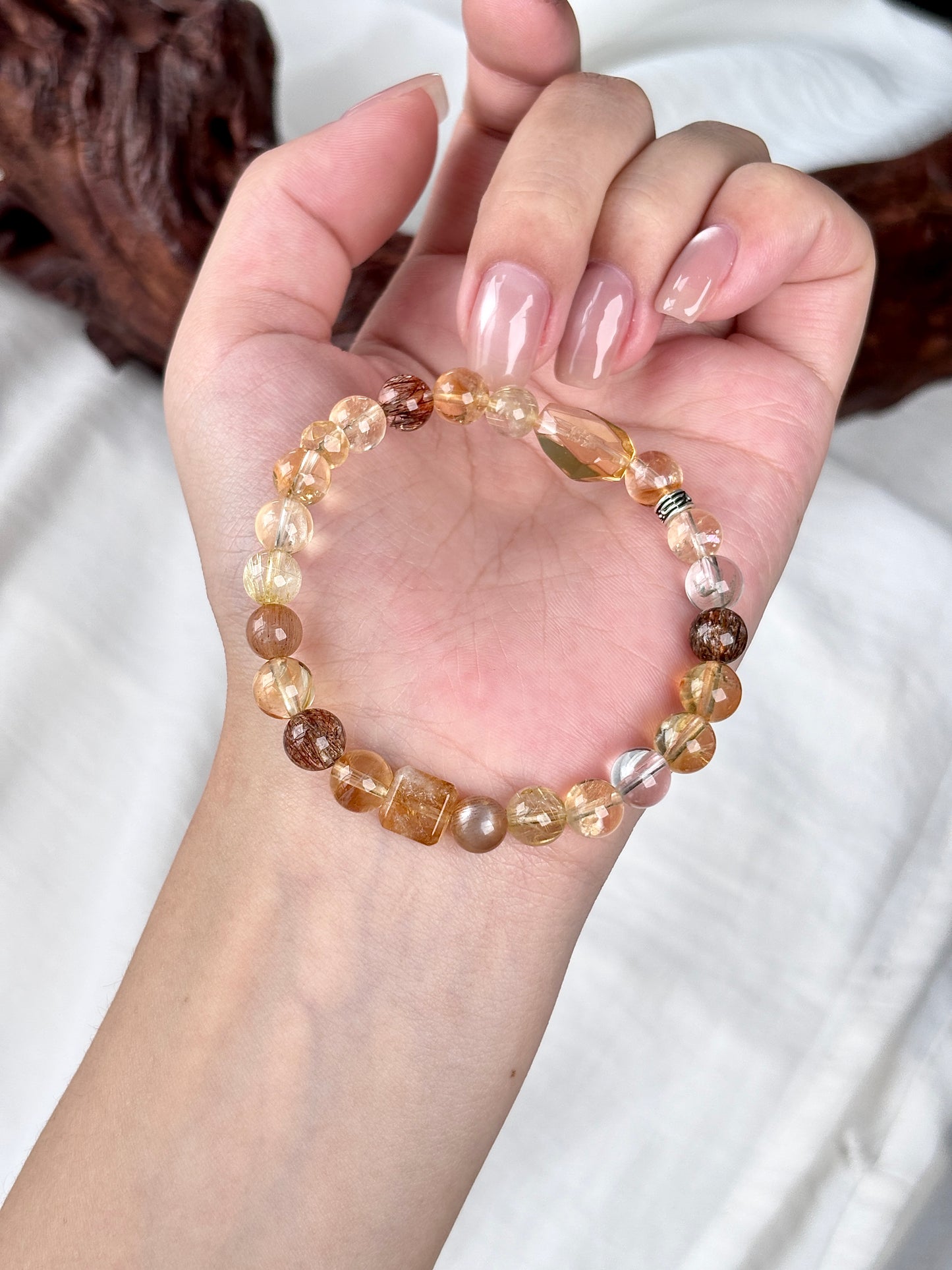 "Quiet Luxury" Crystal Bracelet - Yellow & Black Gold, Titanium, and Copper