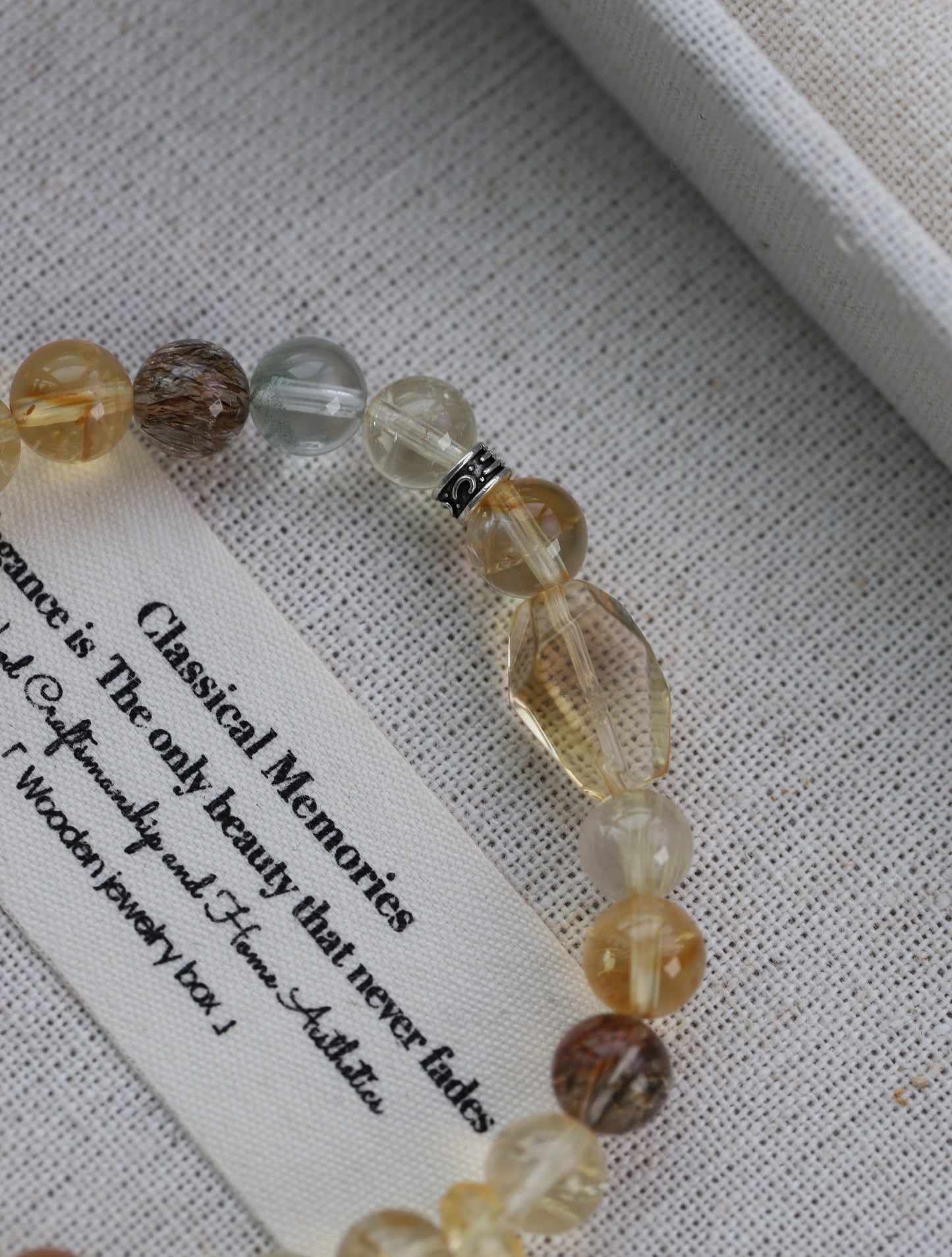 "Quiet Luxury" Crystal Bracelet - Yellow & Black Gold, Titanium, and Copper