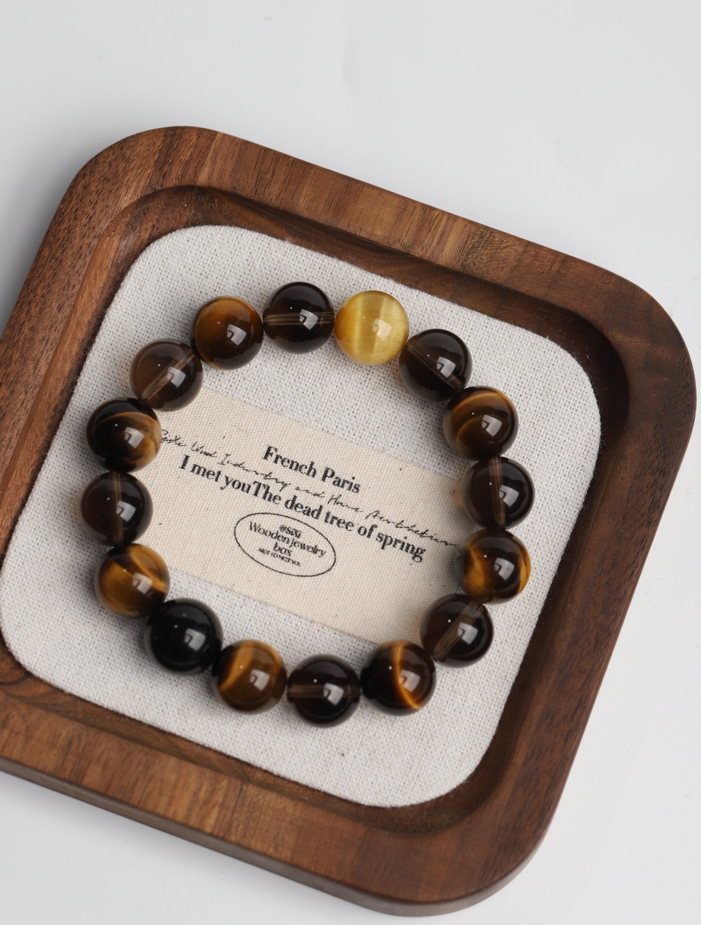 "Prosperity Boost" Bracelet - Tiger's Eye, Tea Crystal & Black Hair Crystal