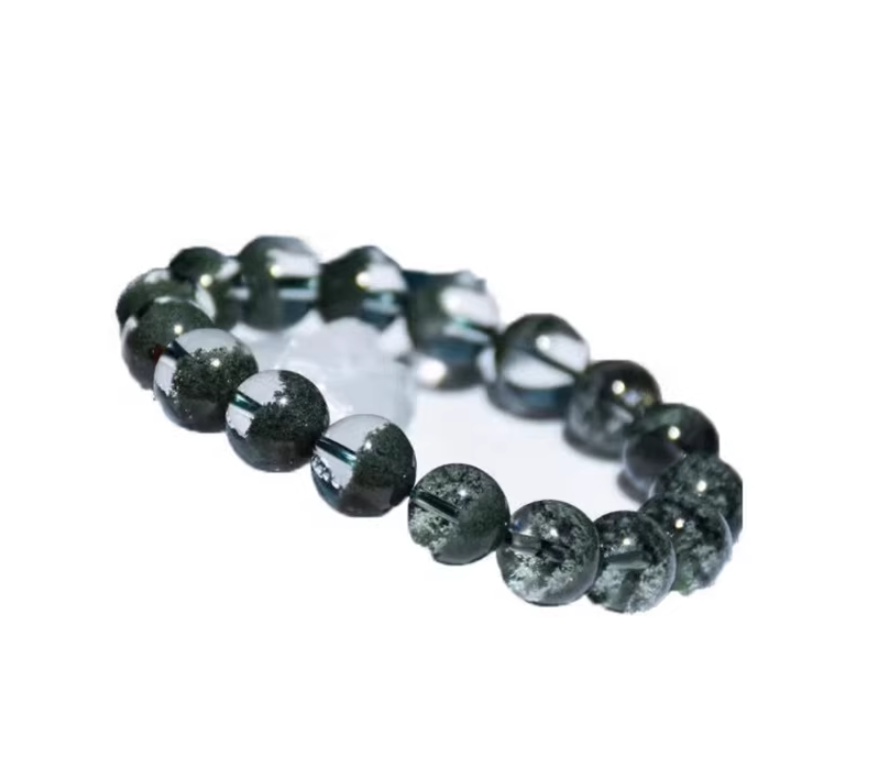 Green Phantom Crystal Bracelet – Wealth & Prosperity Symbol, 8mm Beads