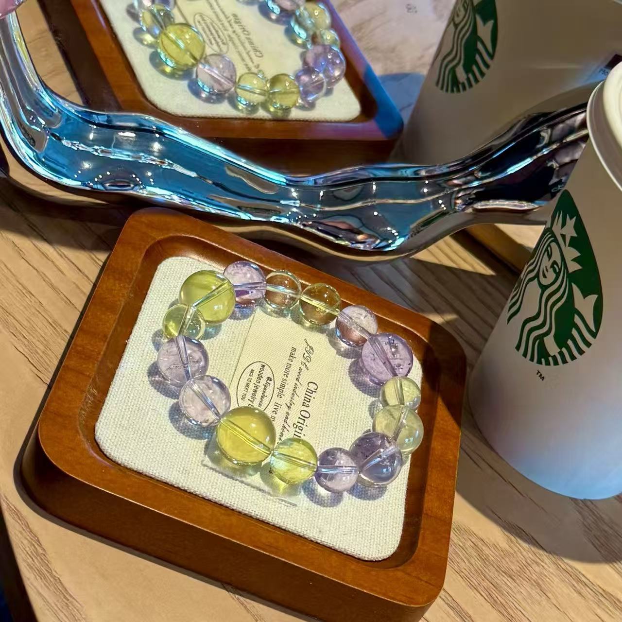 Icy Amethyst & Citrine Bracelet | Natural Stone Energy Duo