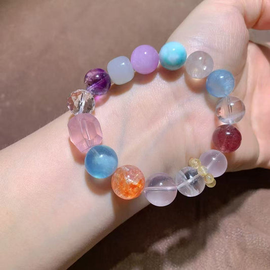 Natural Multi-Gemstone Mixed Crystal Healing Bracelet | For Abundance, Love & Mental Clarity